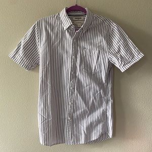 Striped Collared Button Down Shirt from Goodthreads | Size S | White/Maroon